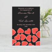 Sweet Hearts Black 'fiançailles' invitation (Debout devant)