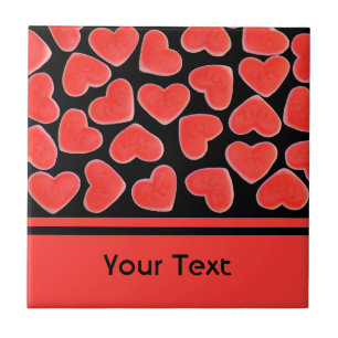 Sweet Hearts Black 'text tile' Tegeltje