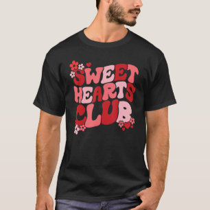 Sweet Hearts Club Groovy Retro Happy Valentijns D T-shirt
