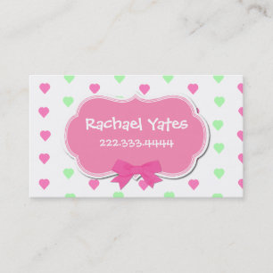 Sweet Hearts Girl's Play Date Card Contactkaartje