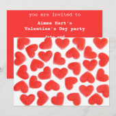 Sweet Hearts invitation rouge (Devant / Derrière)