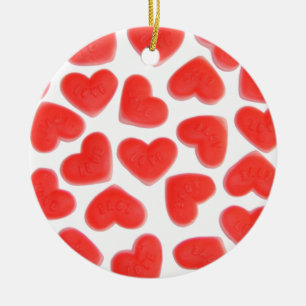 Sweet Hearts "Jouw tekst" ornament rood terug