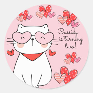 Sweet Hearts Kitten, ben je die me 's avonds aan h Ronde Sticker