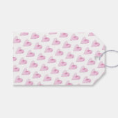 Sweet Hearts Pattern Roze Artisan Waterverven Lief Cadeaulabel (Voorkant (Horizontaal))