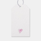 Sweet Hearts Pattern Roze Artisan Waterverven Lief Cadeaulabel (Achterkant)