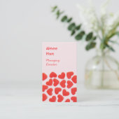 Sweet Hearts Portrait carte de visite rose (Debout devant)