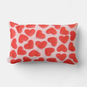Sweet Hearts rose un côté jeter oreiller lumbar