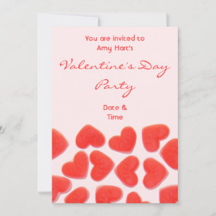 Sweet Hearts Roze uitnodiging van de partij "Valen