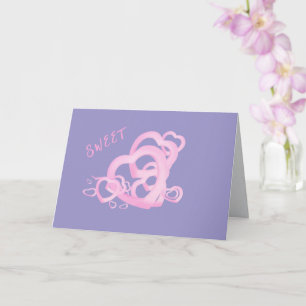 Sweet Hearts roze Valentin wenst liefdevolle groet Kaart