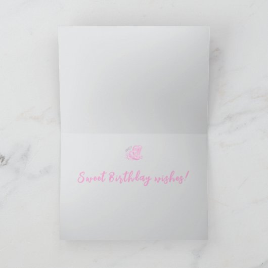 Sweet Hearts roze verjaardagswensen liefdevolle gr Kaart (Binnen)