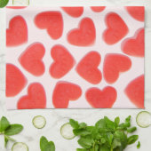 Sweet Hearts Serviette de cuisine rose (Plié)
