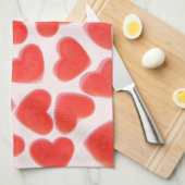 Sweet Hearts Serviette de cuisine rose (Quart Plié)