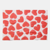 Sweet Hearts Serviette de cuisine rose (Horizontal)