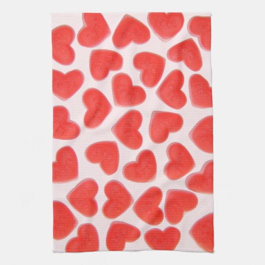 Sweet Hearts Serviette de cuisine rose (Vertical)