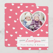 Sweet Hearts Valentine Carte photo / Rose (Devant / Derrière)