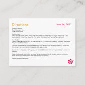 Sweet Hibiscus Bruiloft Routebeschrijving Kaart (Achterkant)