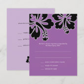 Sweet Hibiscus bruiloft RSVP Kaart (Voorkant / Achterkant)