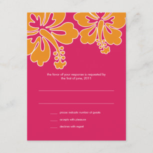 Sweet Hibiscus Wedding RSVP-kaart RSVP Kaartje