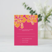 Sweet Hibiscus Wedding RSVP-kaart RSVP Kaartje (Staand voorkant)