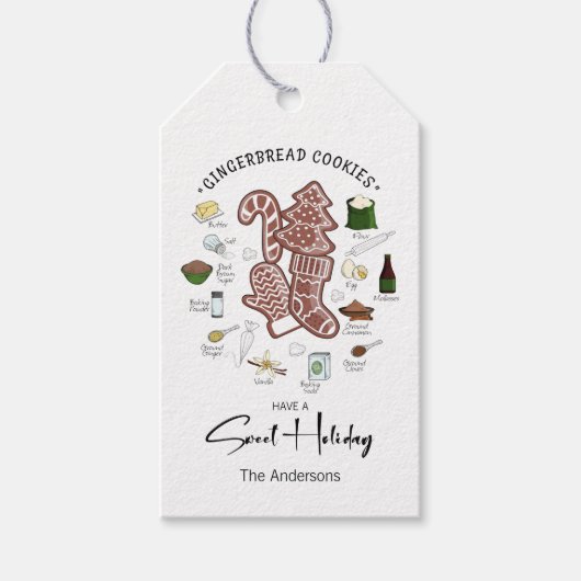 Sweet Holiday Gingerbrood Holiday Cadeaulabel (Voorkant)