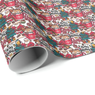 Sweet Holiday Wishes - leuke vrolijke kerst Cadeaupapier