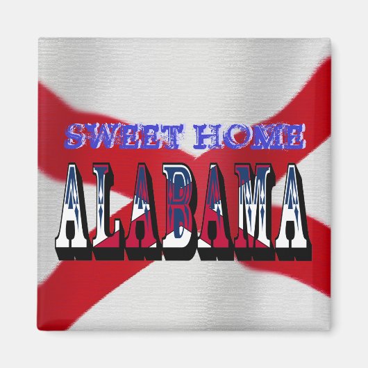 Sweet Home Alabama Staat Vlag Magneet (Voorkant)