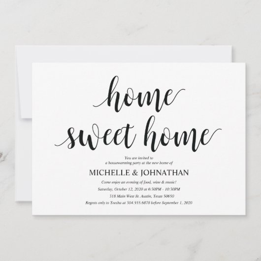 Sweet Home Cartes d'invitation pour la fête du mén (Devant)