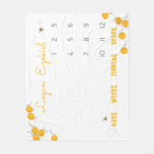 Sweet Honey Bee Gender Neutral Baby Milestone Fleece Deken (Voorkant)