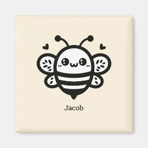 Sweet Honey Bee - Kawaii Nursery Line Art Magneet