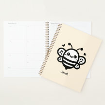Sweet Honey Bee - Kawaii Nursery Line Art
