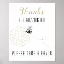 Sweet Honey Bee Party Decor Favor Sign