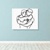 Sweet Hug Embrace Canvas Afdruk (Insitu (Houten vloer))