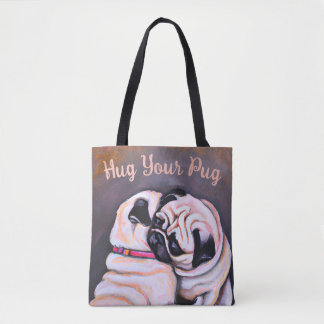 Sweet Hug Your Pug Canvas tas