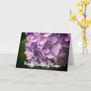 Sweet Hydrangea Flower Personalized Birthday Kaart