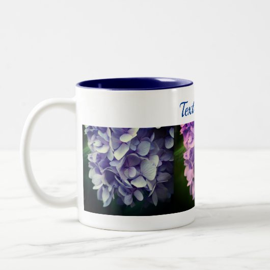 Sweet Hydrangea Flower Personalized Tweekleurige Koffiemok (Links)