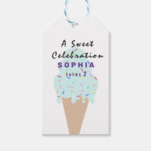 Sweet Ice Cream Birthday  Cadeaulabel (Voorkant)