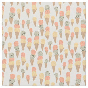 Sweet Ice Cream Cones Pastel Pattern Stof