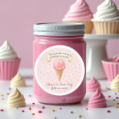 Sweet Ice Cream Party Thank You Sticker | Pink 