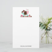 Sweet Ice Cream Sundae & Strawberry Float Briefpapier (Staand voorkant)