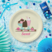 Sweet Ice Cream Sundae & Strawberry Float Papieren Bordje (Feest)