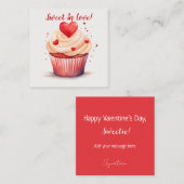 Sweet In Love Cupcake Carte Saint-Valentin (Devant / Derrière)