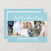 Sweet Introduction Mariage Faire-part - Bleu (Devant / Derrière)