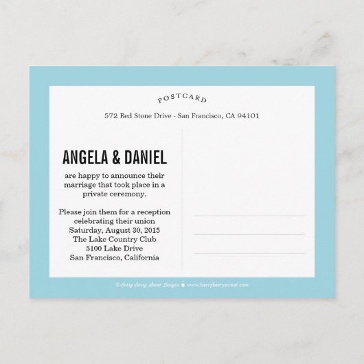 Sweet Introduction Mariage Faire-part - Bleu (Dos)