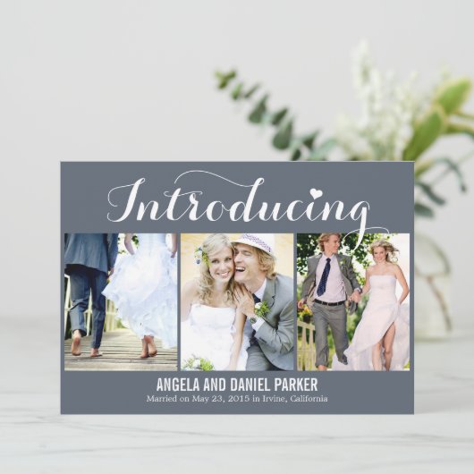 Sweet Introduction Mariage Faire-part - Gris (Debout devant)