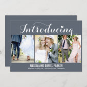Sweet Introduction Mariage Faire-part - Gris (Devant / Derrière)