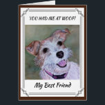 SWEET JACK RUSSELL<br><div class="desc">A sweet smiling Jack Russell Terrier showing a pink tongue and collar -Furry brown and white with bright brown eyes and a black nose - originally painted by the designer www.fancifulwatercolors.ca – contact me if you want your dog painted!</div>
