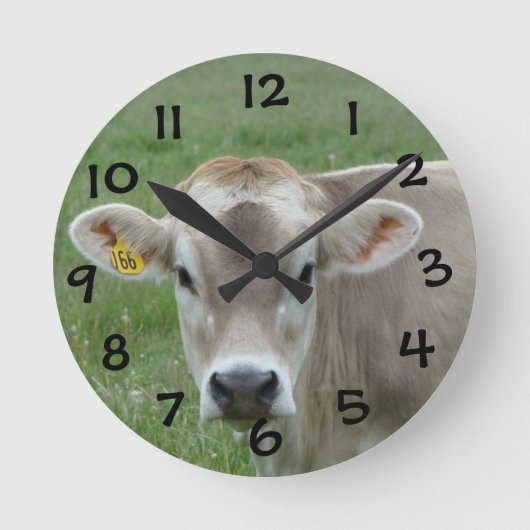 Sweet Jersey Cow Ronde Klok (Voorkant)