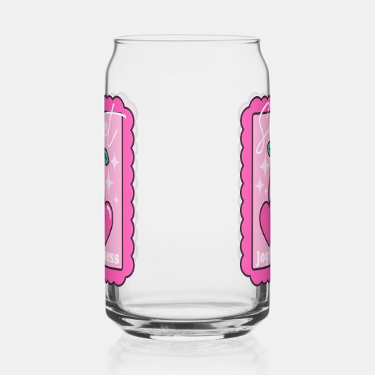 Sweet Joyfulness Heart Shaped Cherries Stamp Blikvorm Glas (Links)