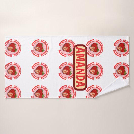 Sweet Juicy Strawberries Summer Fruit (Serviette de bain)