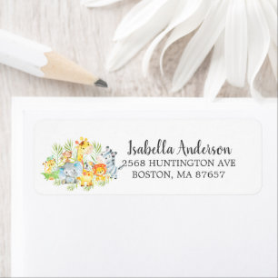 Sweet Jungle Animaux Baby shower Étiquette de adre